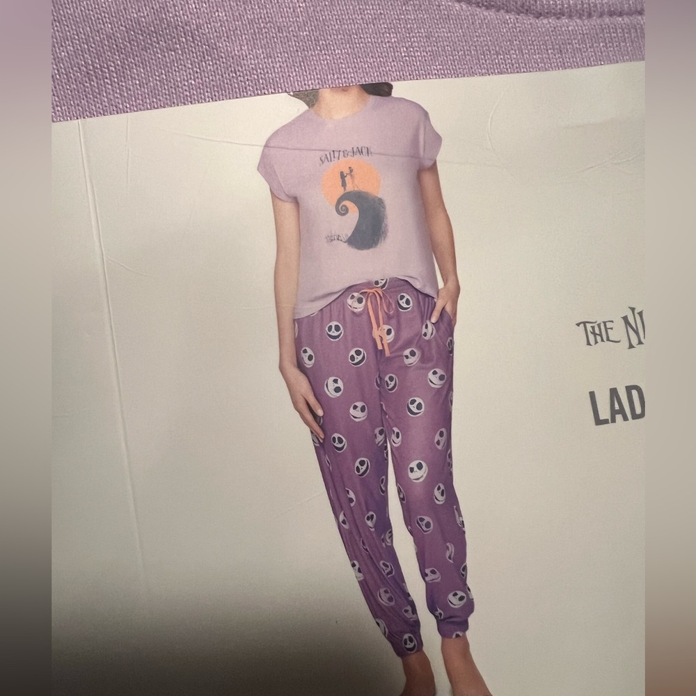 New Disney The Nightmare Before Christmas Ladies Pajama pj Set LARGE 12/14 sleep
